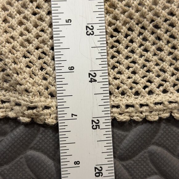 Avenue Sweater Womens Size 18/20 Beige Open Knit Split Neck Boho Pullover - Picture 6 of 7